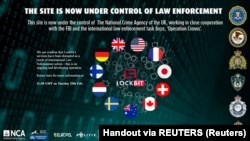 Tangkapan layar situs dark web LockBit yang ditutup oleh badan intelijen global, 19 Februari 2024. (Foto: pihak ketiga via Reuters)