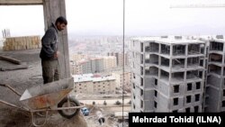 A construction worker in Iran