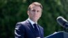 Президент Франції Еммануель Макрон засудив намагання силою змінювати кордони у Європі. 6 червня 2024 р.