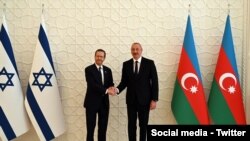 اسحاق هرتزوگ، رئیس جمهوری اسرائیل و الهام علیاف، رئیس جمهوری آذربایجان