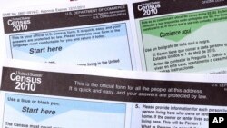 Une copie du formulaire du recensement 2010 aux Etats-Unis 