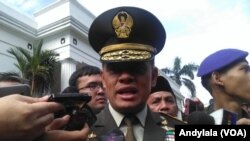 លោក Gatot Nurmantyo អគ្គមេបញ្ជាការ​កងកម្លាំង​ឥណ្ឌូនេស៊ី​ថ្លែង​នៅ​ក្រសួង​ការបរទេស​នៅ​ក្នុង​ក្រុង​ហ្សាការតា កាលពី​ថ្ងៃទី១ ខែមិថុនា ឆ្នាំ២០១៧។ 