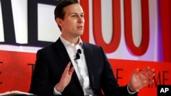 Jared Kushner, senior adviser to President Donald Trump, speaks during the TIME 100 Summit, in New York, April 23, 2019.