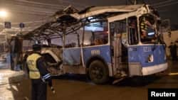 Volgogradda xurujga uchragan trolleybus