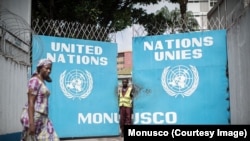 L’entrée principale du siège de la Mission des Nations unies en RDC, à Kinshasa, 9 août 2017. (Twitter/Monusco)