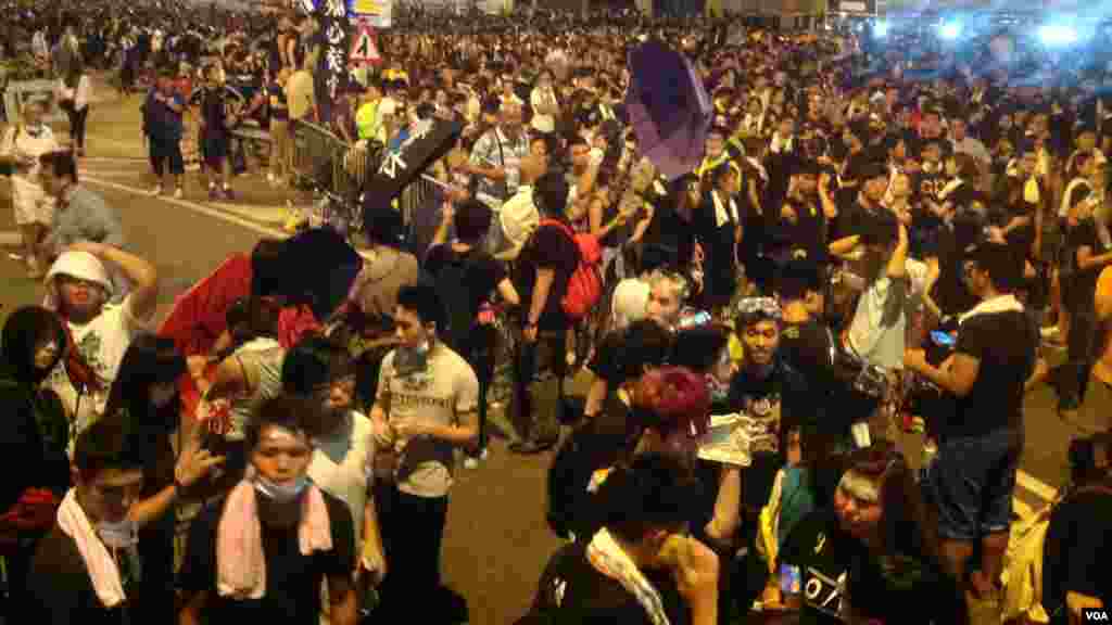 Zanga zangar dalibai a Hong Kong na cigaba da yaduwa, Satumba 29, 2014.