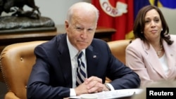 Presiden AS Joe Biden dan Wapres Kamala Harris‬ di Gedung Putih (14/7). 