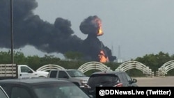Une photographie de l'accident de SPACEX en Floride le 1er septembre 2016.