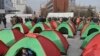Kosovars Camp in Central Pristina to Demand New Elections