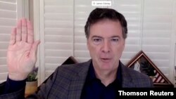 El exdirector del FBI, James Comey, testifica ante la Comisión Judicial del Senado, el 30 de septiembre de 2020, sobre la investigación acerca de la posible interferencia rusa en las elecciones de EE. UU. de 2016.