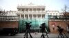 Cámaras frente al Palais Coburg, sede de una reunión sobre el JCPOA, en Viena, el 29 de noviembre de 2021.