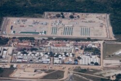 FILE - This handout picture from the World Food Program (WFP) taken on March 18, 2021 shows an aerial view of the Afungi Liquified Natural Gas Camp, in Afungi, 20 km from Palma.
