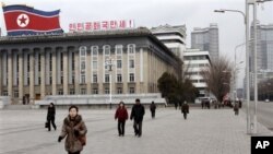평양 시내 김일성 광장의 모습 (자료 사진)