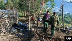 資料照片：緬甸民族民主同盟軍佔領老街附近的軍事基地。 （2023年10月29日）
