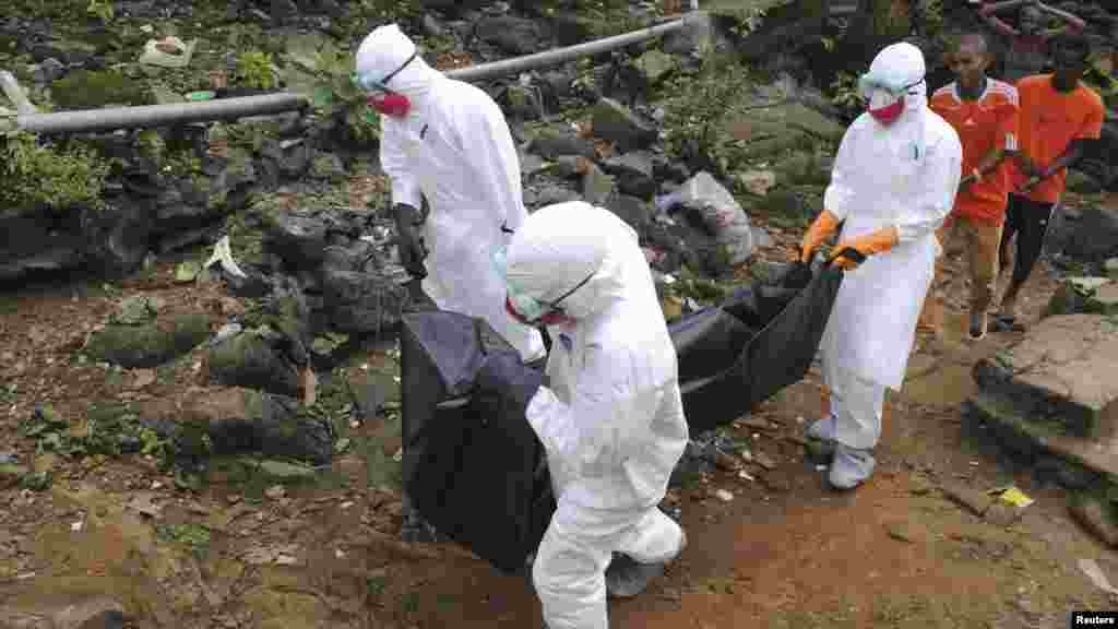 Ma'akacin cutar Ebola a Monrovia, Liberia, 11 ga Satumba, 2014.